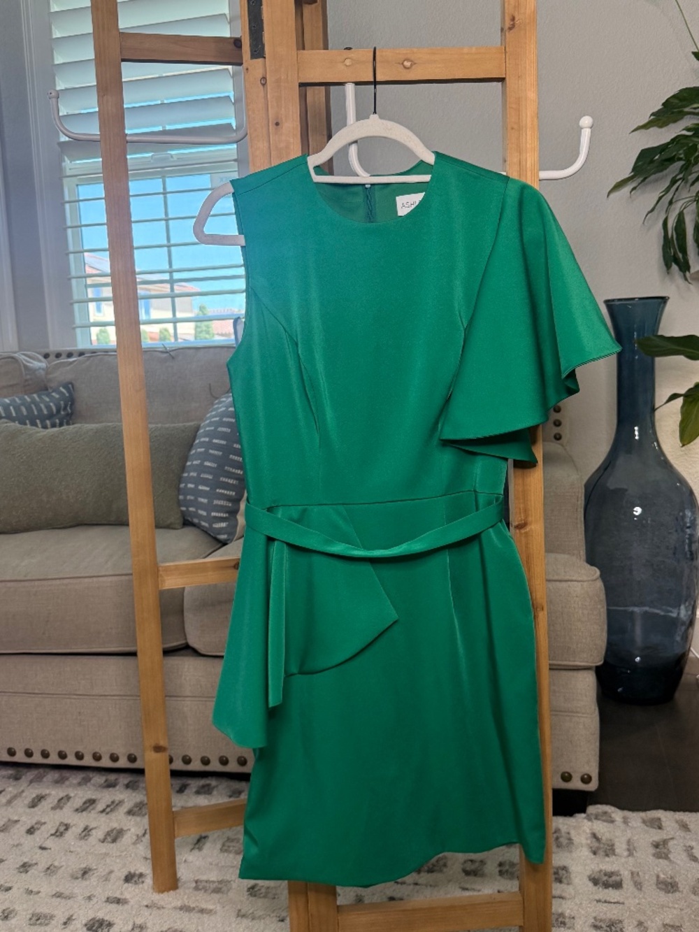 Ashley Lauren Emerald Green One-Shoulder Cocktail Dress Size 4